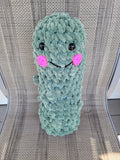 Crocheted stuffed pickle plushie 17"