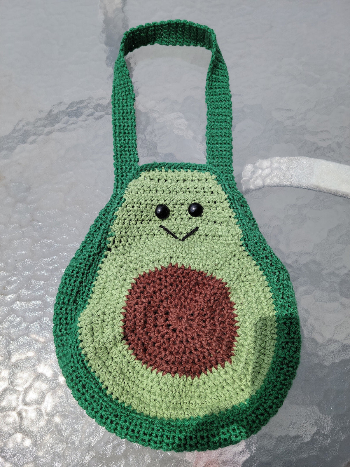 crocheted market bags -avocado
