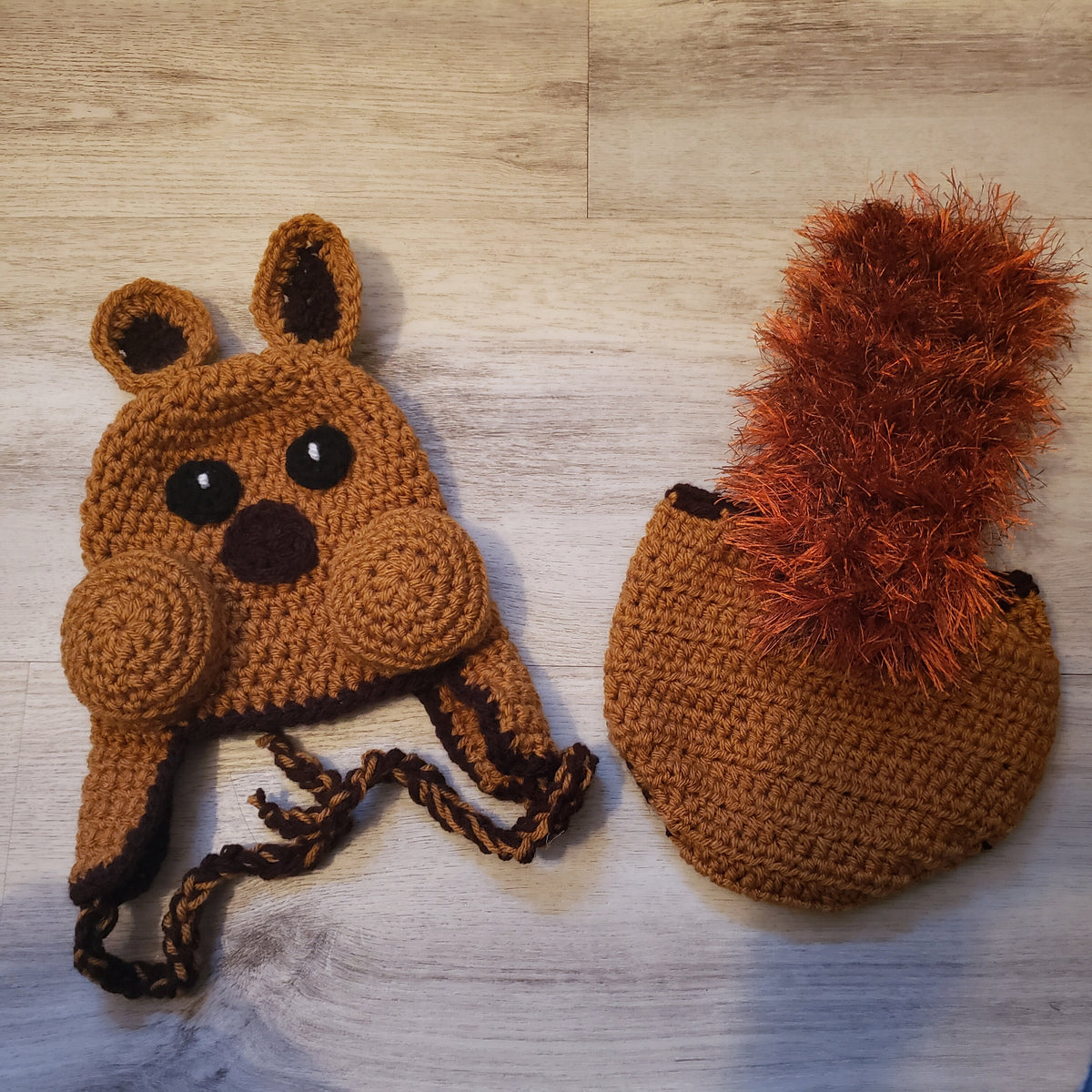 Squirrel hat and diaper cover set for Halloween for baby SALE  0-6mth to 18mth same price
