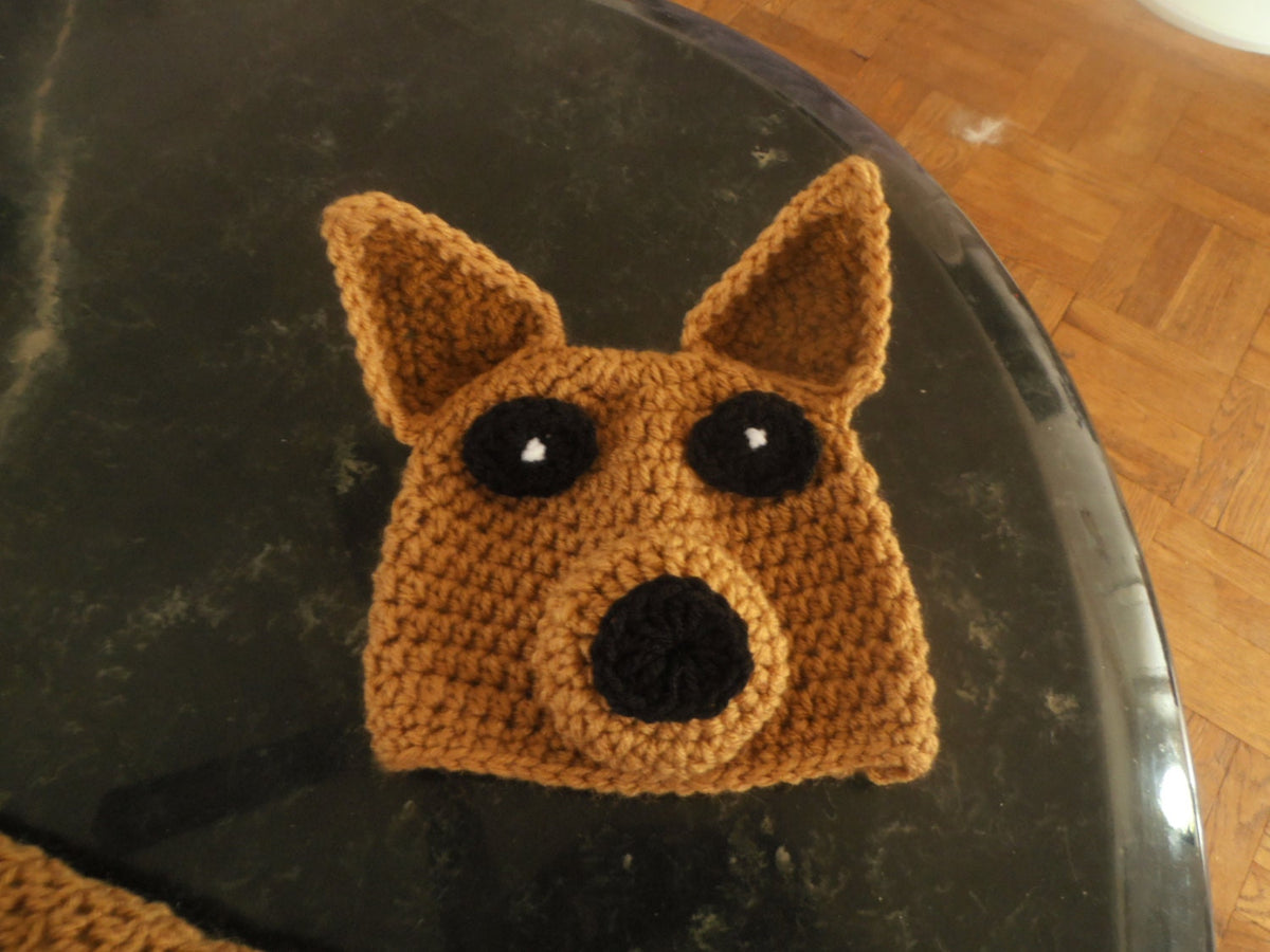Crochet-Kangaroo baby hat & diaper cover costume   sizes 0-3mth to 18mth same price