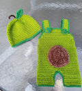 Baby avocado Halloween costume overalls and hat