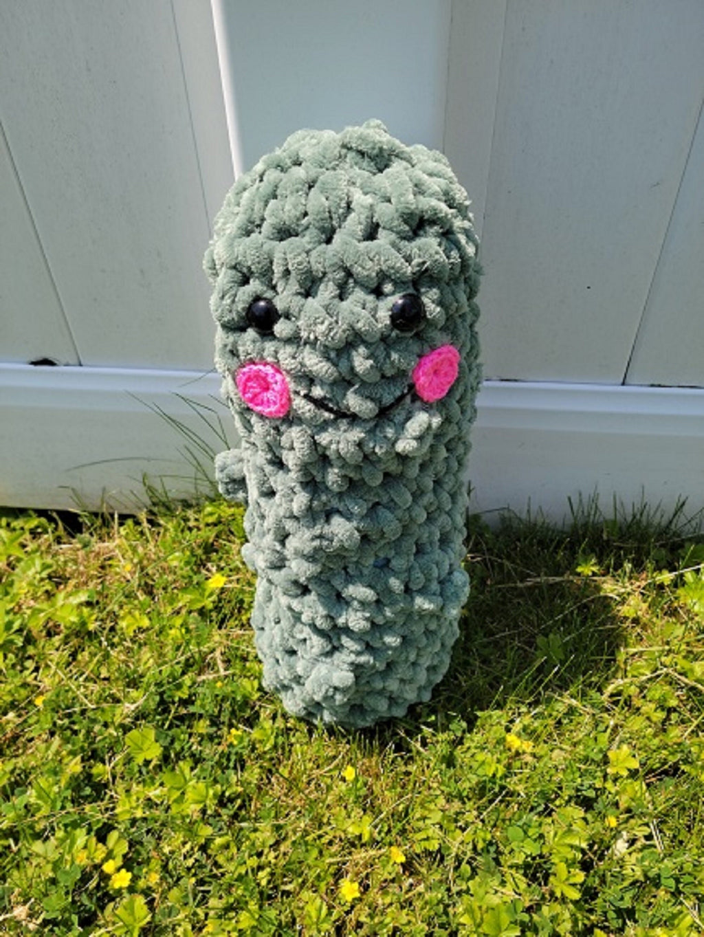 Crocheted stuffed pickle plushie 17"